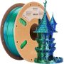 Pla Silk Filament dvoubarevný, jednoduchý tisk se skvělým efektem  1.75mm / 1Kg Modrá / Zelená