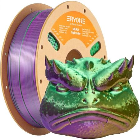 Eryone Silk Tricolor Gold Green Purple filament